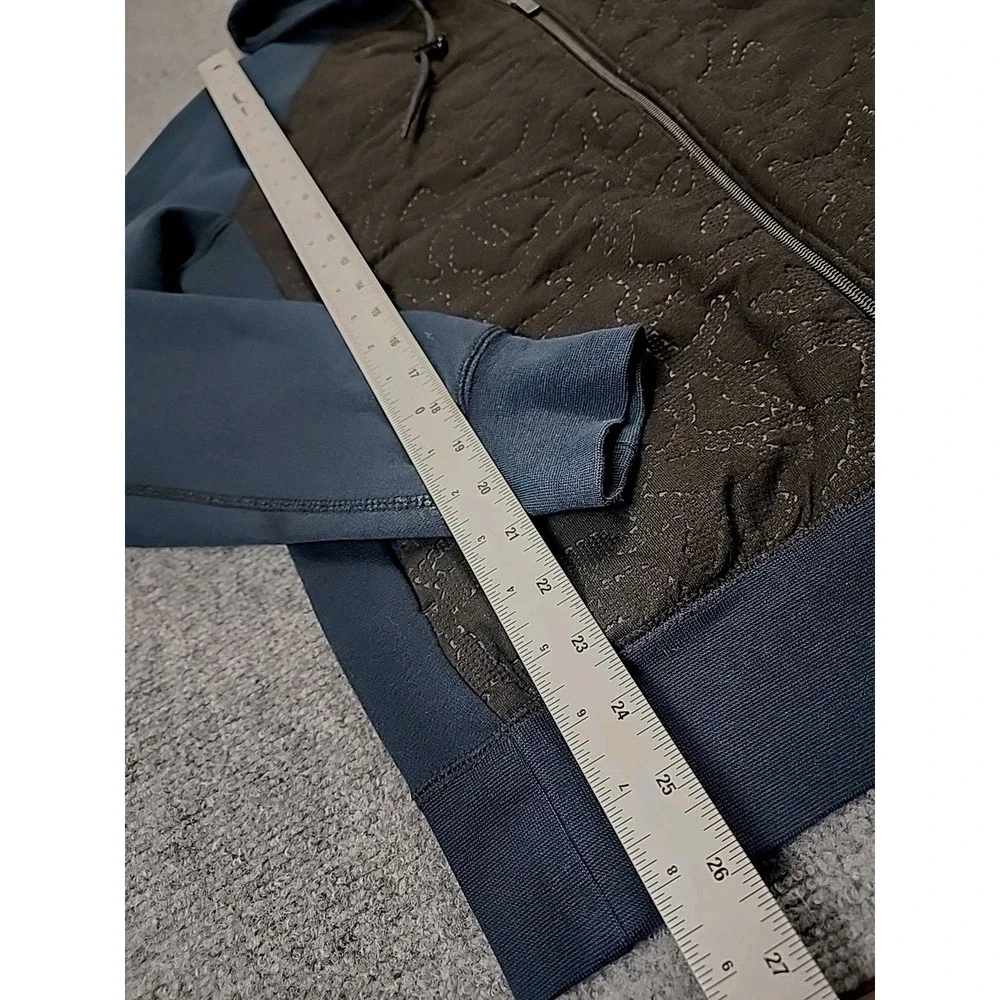 Jordan Jumpman Sweatshirt Hoodie‎ M Blue Gray Quilted Black Blact Cat 23 Bulls